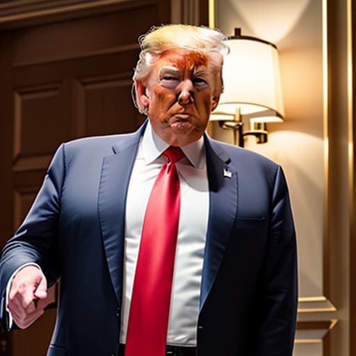  trump holding his in victory hyperrealistic, full body, detailed clothing, highly detailed, cinematic lighting, stunningly beautiful, intricate, sharp focus, f/1. 8, 85mm, (centered image composition), (professionally color graded), ((bright soft diffused light)), volumetric fog, trending on instagram, trending on tumblr, HDR 4K, 8K