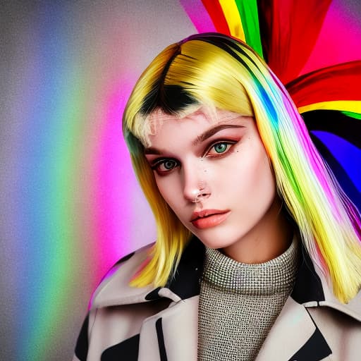 portrait+ style Russian LGBT queer fashion stylist blonde female face