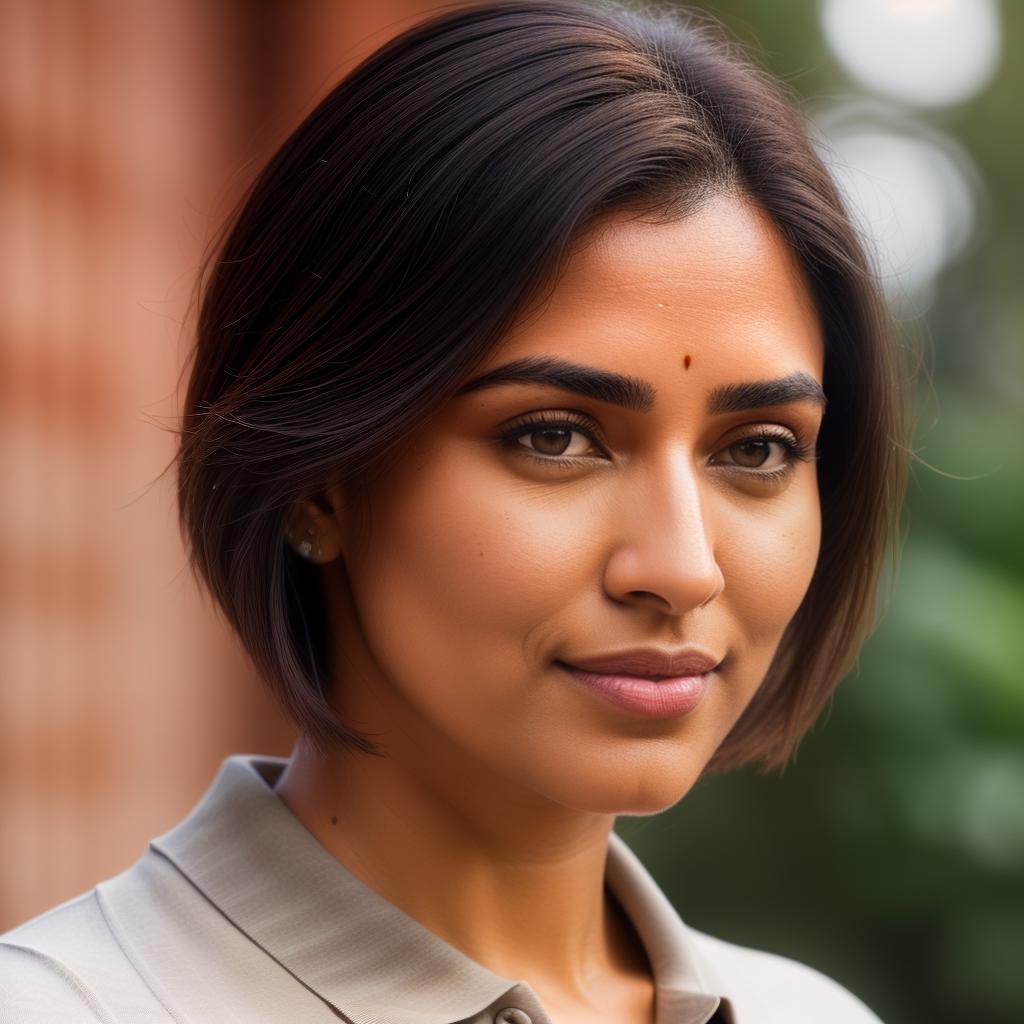  (((realistic full torso frontal head shot of a light brown to medium brown skin tone woman))), isha usha soni, ((indian heritage)), immature face, hazel eye color, ((short hair style)), (( hair color)), (( body type)), small size, small size, (immature small upturned nose), (immature prominent cheekbones), (immature smooth jawline), (immature full lips), (immature medium forehead), (immature even eyebrows), (immature rounded chin), standing straight looking directly into the camera,((wearing fitted polo shirt with deep v neck and monogrammed pocket)), backyard in background, 1girl, best quality, highest quality, award winning photo, masterpiece, raw, professional photography, photorealism, sharp focus, cinemat hyperrealistic, full body, detailed clothing, highly detailed, cinematic lighting, stunningly beautiful, intricate, sharp focus, f/1. 8, 85mm, (centered image composition), (professionally color graded), ((bright soft diffused light)), volumetric fog, trending on instagram, trending on tumblr, HDR 4K, 8K