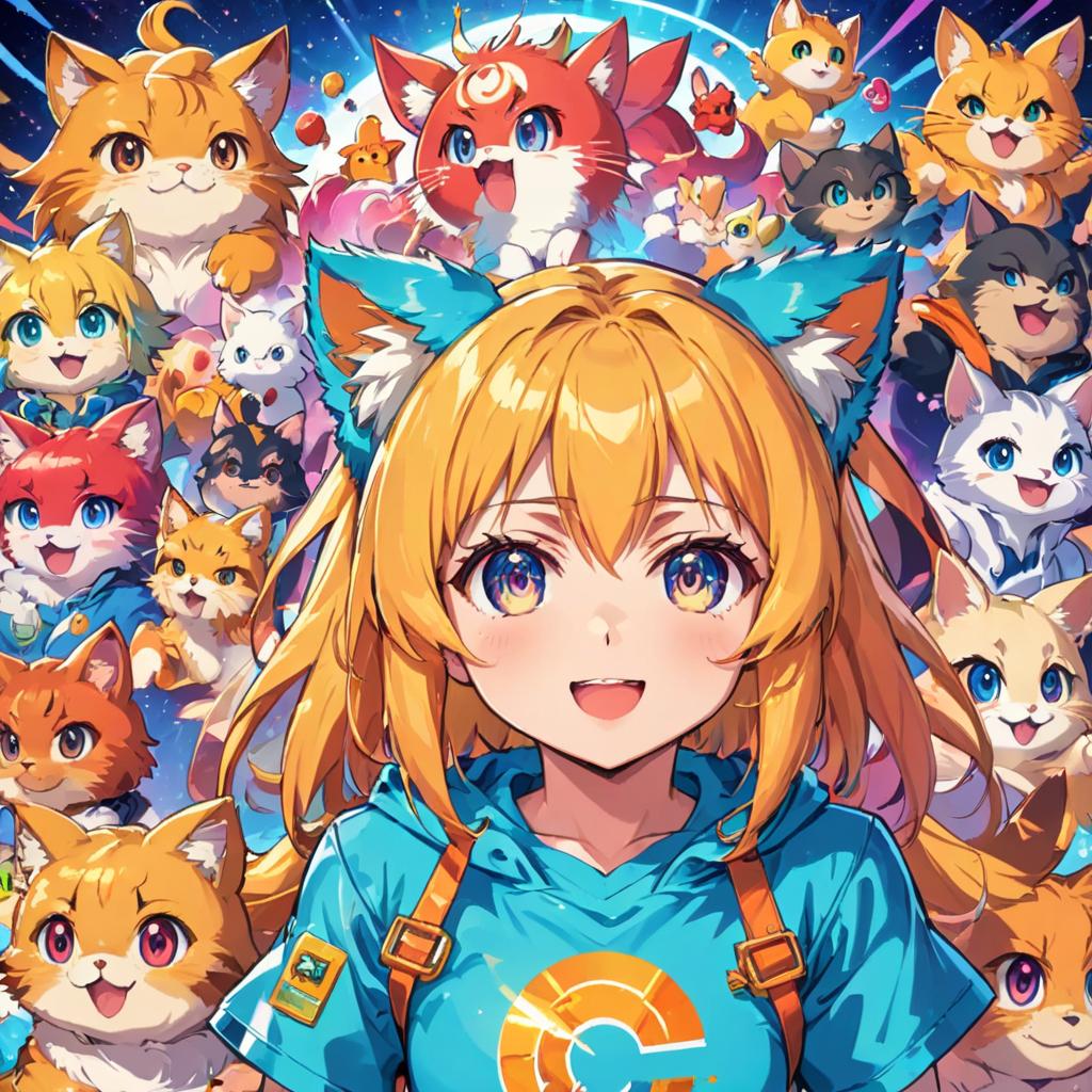  anime artwork nft chart for cats crypto . anime style, key visual, vibrant, studio anime, highly detailed, t shirt design