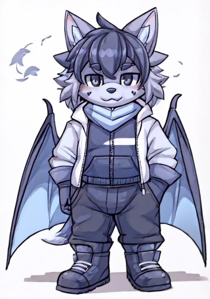  fluffy bat guy, (anime:1.25)