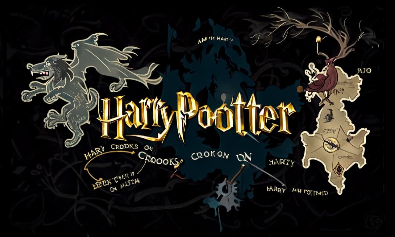  a map of harry potter crooks on a dark background