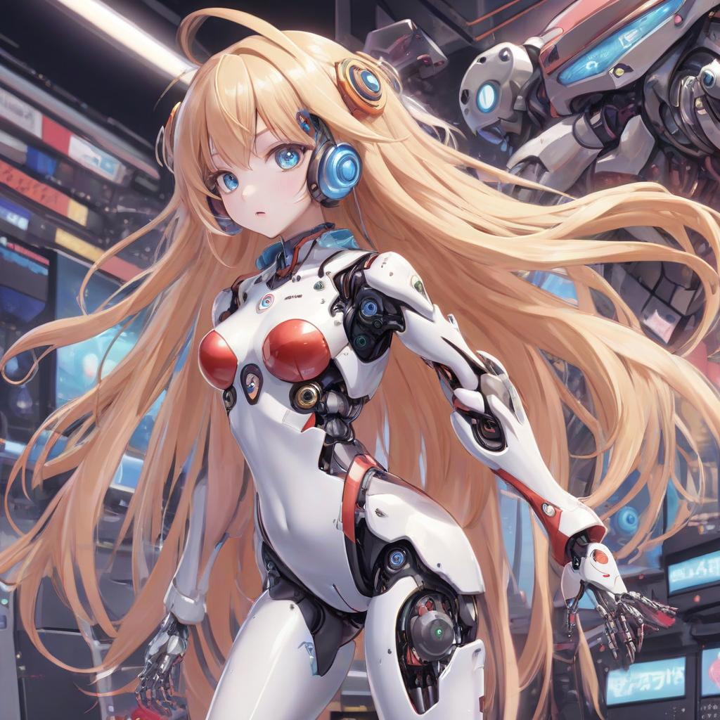  anime artwork pretty girl robot b ba boop 3000 super new version, long hair, she has all the information about games . anime style, key visual, vibrant, studio anime, highly detailed