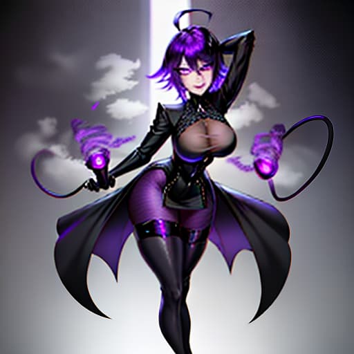  a woman with a black shirt and purple eyes, incredibly absurdres, upper body portrait, head tilted, demon eyes, ((constricted pupils)), crazy eyes, crazy smile, grinning, (ahoge:1.2) hyperrealistic, full body, detailed clothing, highly detailed, cinematic lighting, stunningly beautiful, intricate, sharp focus, f/1. 8, 85mm, (centered image composition), (professionally color graded), ((bright soft diffused light)), volumetric fog, trending on instagram, trending on tumblr, HDR 4K, 8K
