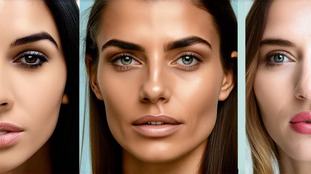  different beauty. set of different female heads on light background. different races and nationalities. ar 16:9, (natural skin texture), highly detailed face, depth of field, hyperrealism, soft light, muted colors