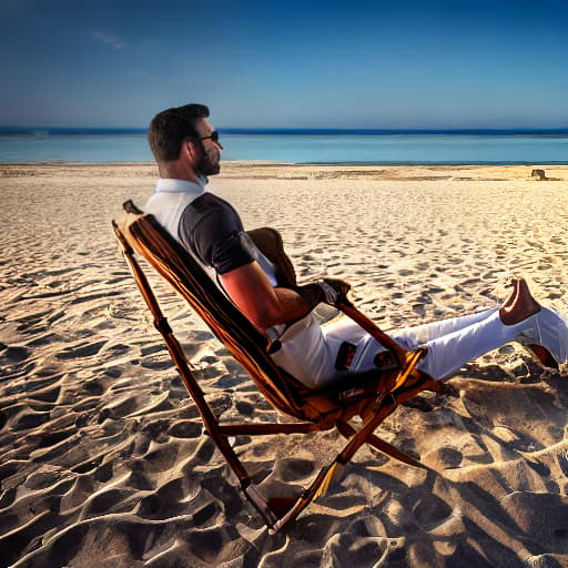  (Rich Man handsome sitting on a chair on a beach in Dubai ), <lora:3DMM_V12:1>, 3D, highly detailed, 4k, high quality hyperrealistic, full body, detailed clothing, highly detailed, cinematic lighting, stunningly beautiful, intricate, sharp focus, f/1. 8, 85mm, (centered image composition), (professionally color graded), ((bright soft diffused light)), volumetric fog, trending on instagram, trending on tumblr, HDR 4K, 8K