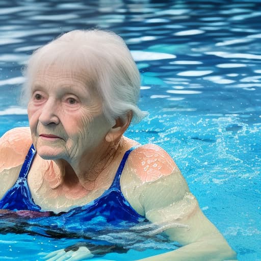  photo of an elderly woman who swims