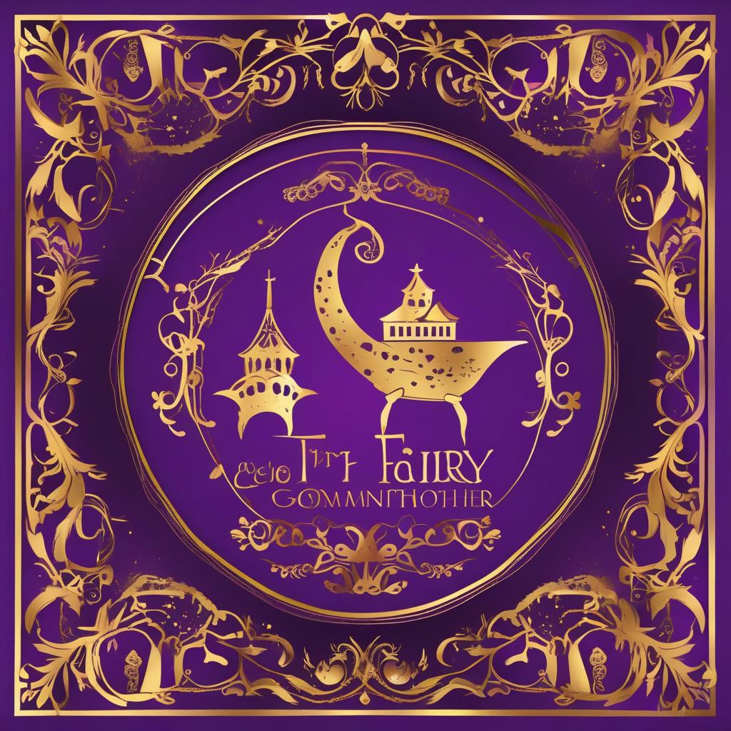  masterpiece, best quality, please create a flyer promoting a membership community for the fairy godmother. please use the colors purple and gold.