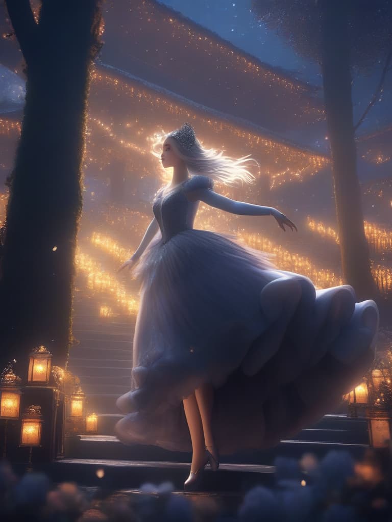  detailed,vivid colors,rough forest background,(masterpiece,hyper quality 1 5),ultra detailed,highlight eyes,detailed face,looking,scenery,master piece,best quality,ultra detailed,high resolution,8k,a ballerina,ballerina clothes,cute dollike girls,a sea of clouds illuminated by moonlight,dark forest world,magical animals,charming girls,gothic lolita,100 tiered ruffle,dark gradient,black swan hyperrealistic, full body, detailed clothing, highly detailed, cinematic lighting, stunningly beautiful, intricate, sharp focus, f/1. 8, 85mm, (centered image composition), (professionally color graded), ((bright soft diffused light)), volumetric fog, trending on instagram, trending on tumblr, HDR 4K, 8K