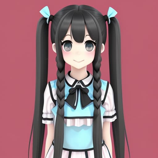   girl, , young, flat , twintails, full body, , middle 