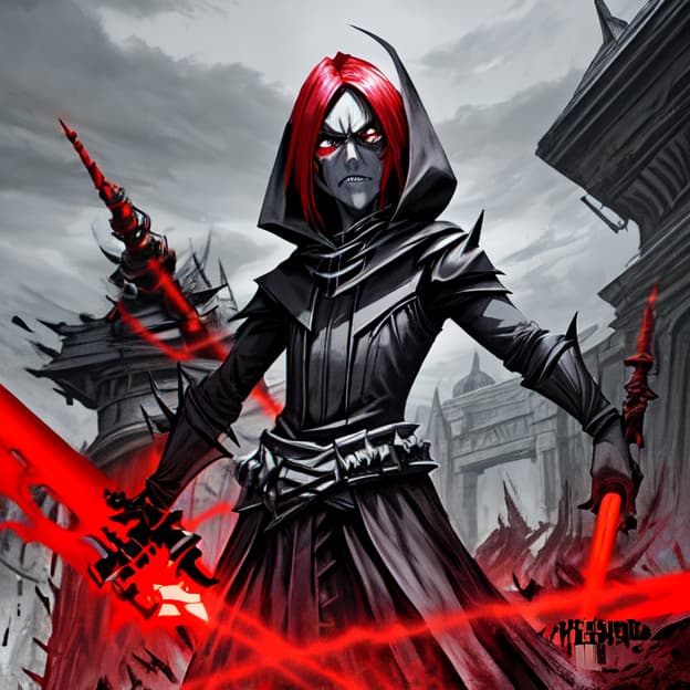  a minion from despicable me, red skin, darth maul like spikes on head, dressed in a dark sith lord robe, dark jedi, (one eye:1.2), angry expression, scowling, (looking at viewer:1.1), holding a red lightsaber, pitch black background only illuminated by red lightsaber, perfect lightsaber, lightsaber pointed at viewer, highest quality, masterpiece, 4k, concept art,