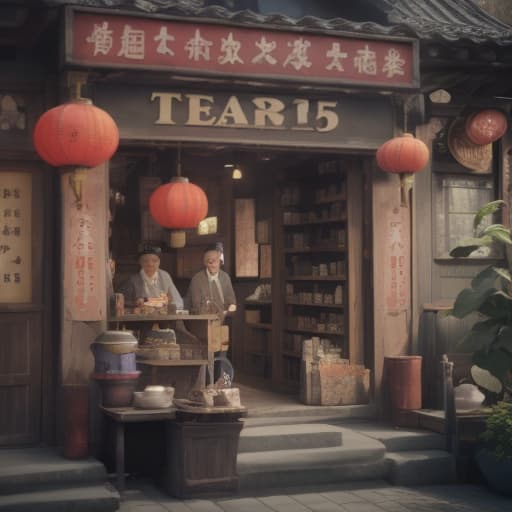  old man, chine town, tea shop, three sunflowers, text “tea875”, epic foto, 4k, shot 35 mm, realism, octane render, 8k, trending on artstation, 35 mm camera, unreal engine, hyper detailed, photo realistic maximum detail, volumetric light, realistic matte painting, hyper photorealistic, trending on artstation, ultra detailed, realistic