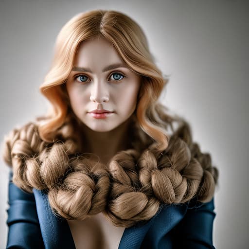 portrait+ style Russian queer TV actress blonde female face