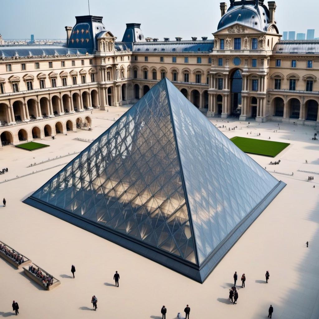  The Louvre, there is a crocodile on the pyramid hyperrealistic, full body, detailed clothing, highly detailed, cinematic lighting, stunningly beautiful, intricate, sharp focus, f/1. 8, 85mm, (centered image composition), (professionally color graded), ((bright soft diffused light)), volumetric fog, trending on instagram, trending on tumblr, HDR 4K, 8K