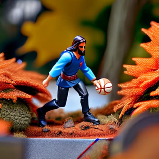 wa-vy style Jesus playing Basketball hyperrealistic, full body, detailed clothing, highly detailed, cinematic lighting, stunningly beautiful, intricate, sharp focus, f/1. 8, 85mm, (centered image composition), (professionally color graded), ((bright soft diffused light)), volumetric fog, trending on instagram, trending on tumblr, HDR 4K, 8K