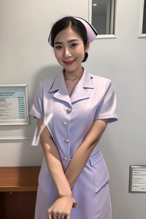  two tone skin, thai nurse,nurse,white dress advertising photo,high quality, good proportion, masterpiece , the image is captured with an 8k camera