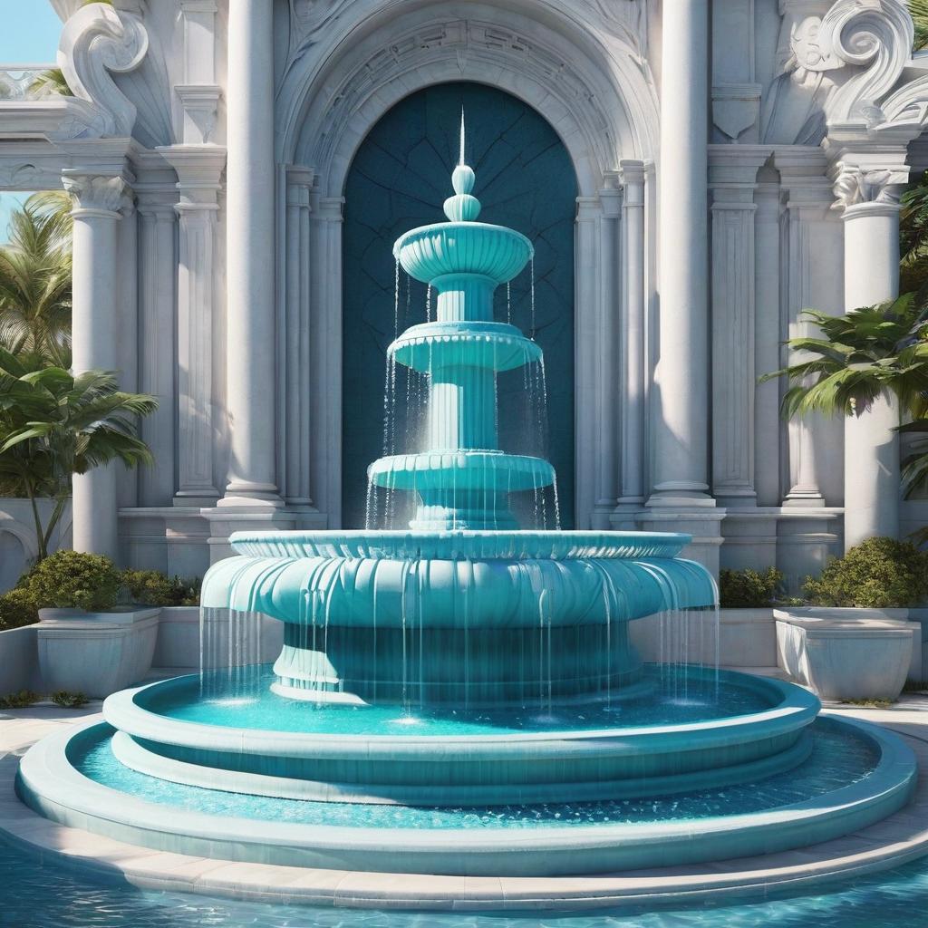  creates a fountain in 3d as if it were a geometric design of the artifice, taking as reference a fountain of narnia, award winning, professional, highly detailed, masterpiece