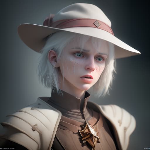  portrait of a young male white haired inquisitor in a red hat with wide margins. facial degeneration is gloomy, thoughtful, (extremely detailed oil painting:1.2), glow effects, godrays, hand drawn, render, 8k, octane render, cinema 4d, blender, dark, atmospheric 4k ultra detailed, cinematic sensual, sharp focus, humorous illustration, big depth of field, masterpiece, colors, 3d octane render, 4k, concept art, trending on artstation, hyperrealistic, vivid colors, extremely detailed cg unity 8k wallpaper, trending on artstation, trending on cgsociety, intricate, high detail, dramatic