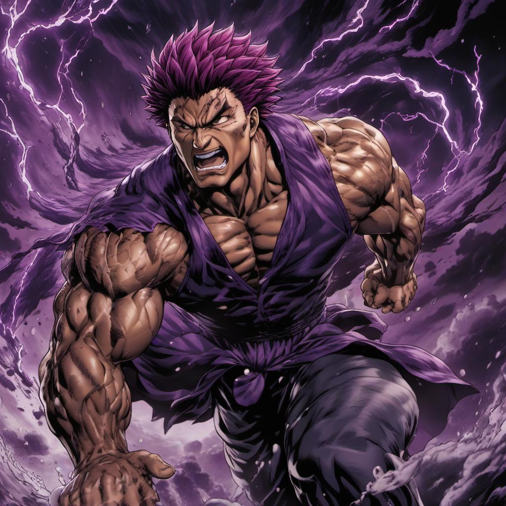  baki hanma purple storm, profile image style