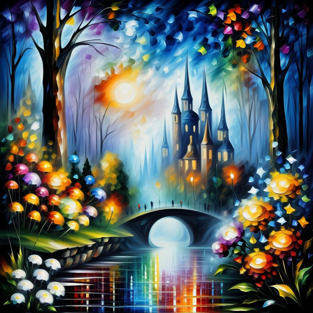  (style of leonid afremov:1.5), fantasy world with pixies and flowers, magic houseepic realism, anime features, dark fantasy, abstract horror, desaturated color palette, gothic and renaissance aesthetic,