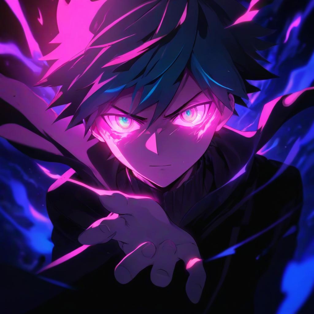  anime artwork a shadow of a man with glowing eyes, surrounded by a vibrant teal energy aura, dark anime style . anime style, key visual, vibrant, studio anime, highly detailed