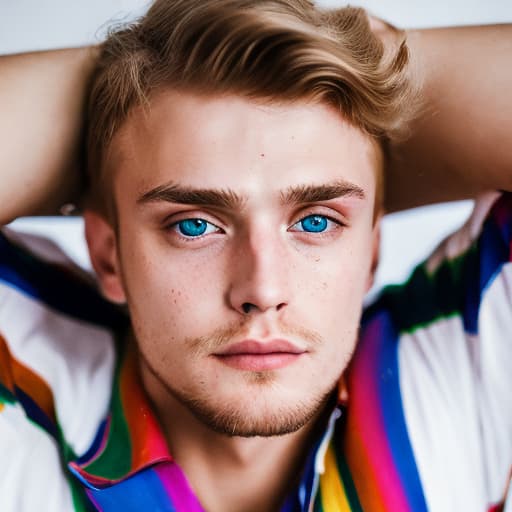 portrait+ style Russian LGBT queer twink blonde hunk dude face