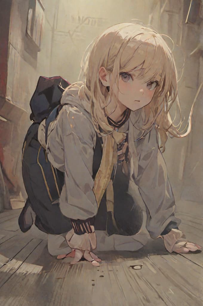  blonde on all fours hyperrealistic, full body, detailed clothing, highly detailed, cinematic lighting, stunningly beautiful, intricate, sharp focus, f/1. 8, 85mm, (centered image composition), (professionally color graded), ((bright soft diffused light)), volumetric fog, trending on instagram, trending on tumblr, HDR 4K, 8K