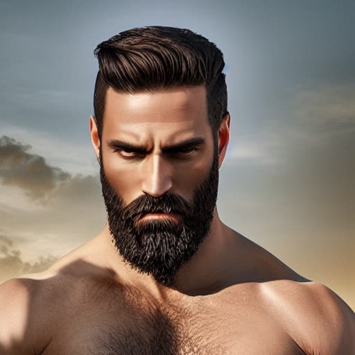  Ancient greek god with beard hyperrealistic, full body, detailed clothing, highly detailed, cinematic lighting, stunningly beautiful, intricate, sharp focus, f/1. 8, 85mm, (centered image composition), (professionally color graded), ((bright soft diffused light)), volumetric fog, trending on instagram, trending on tumblr, HDR 4K, 8K