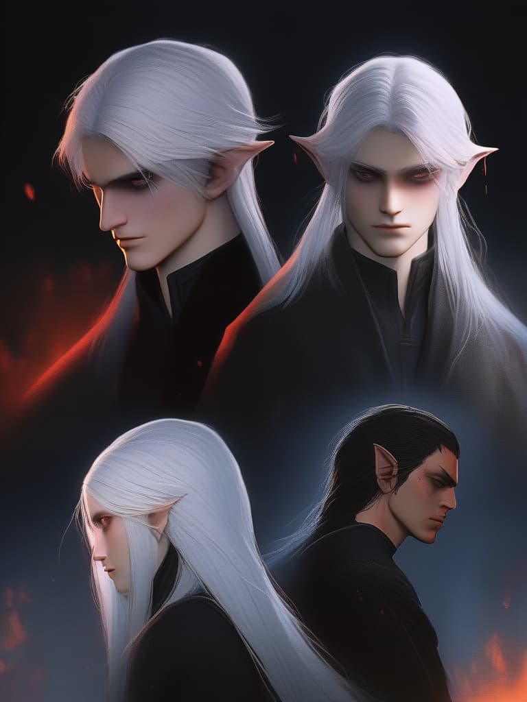  masterpiece,(((solo slender male))),long delicate silvery white hair,elf ears,delicate red eye color,anger,fury,tears of blood,vindictiveness,lamentation,high quality,16k