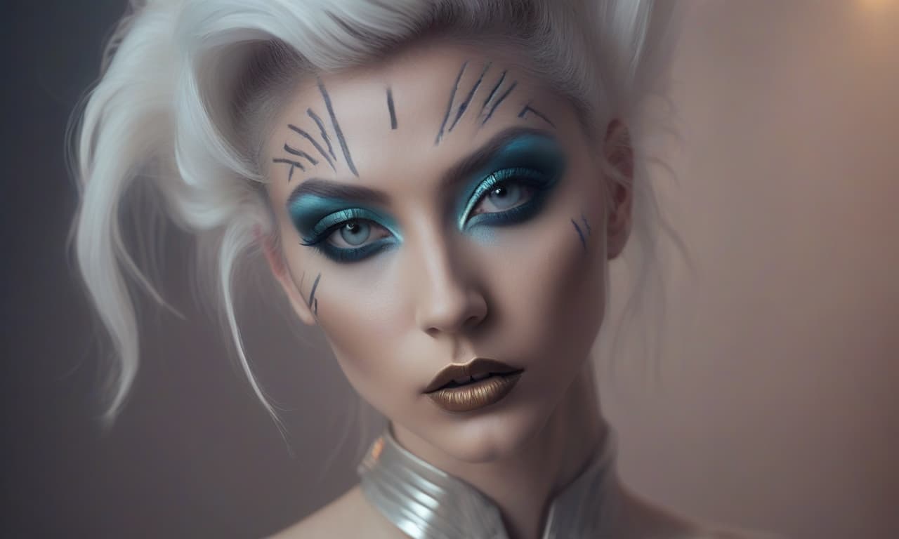  beautiful girl exotic makeup , science fiction, in the style of david lynch, modern