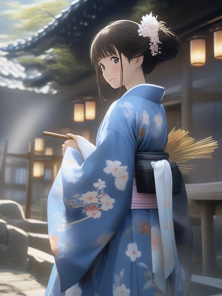  long hair, black hair, yukata maid, japanese style maid, graceful, masterpiece, best quality,8k,ultra detailed,high resolution,an extremely delicate and beautiful,hyper detail