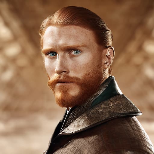 portrait+ style historical TV series actor queer ginger hunk dude face