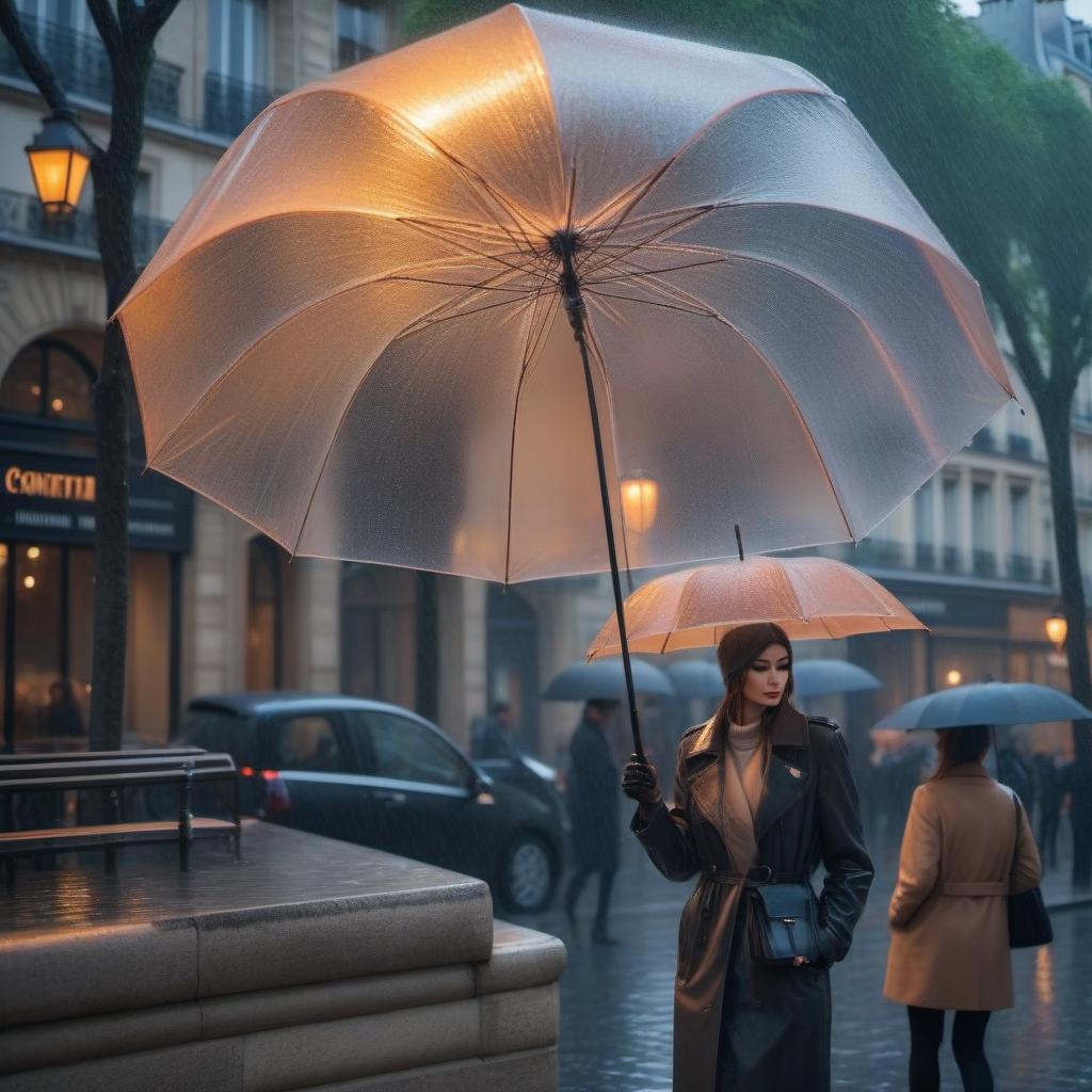  Rain in Paris, beautiful deserted urban landscape hyperrealistic, full body, detailed clothing, highly detailed, cinematic lighting, stunningly beautiful, intricate, sharp focus, f/1. 8, 85mm, (centered image composition), (professionally color graded), ((bright soft diffused light)), volumetric fog, trending on instagram, trending on tumblr, HDR 4K, 8K