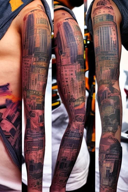 lnkdn photography Digital tatoos of cyberpunk man