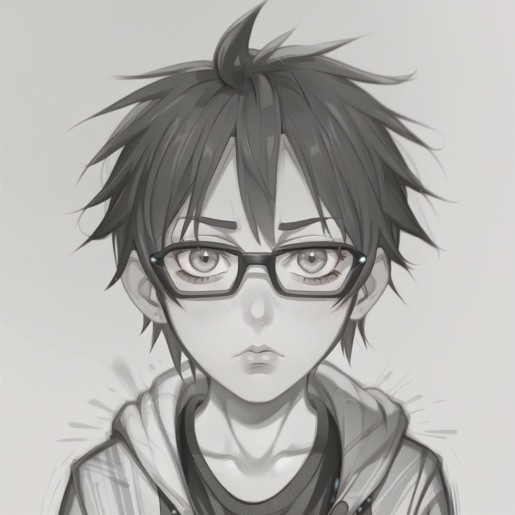  detailed dark gray eyes. detailed dark gray short hair. sad face expression. hopeful gaze