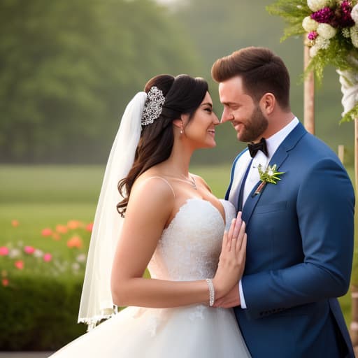  (Wedding ), photorealistic, highly detailed, 4k, high quality hyperrealistic, full body, detailed clothing, highly detailed, cinematic lighting, stunningly beautiful, intricate, sharp focus, f/1. 8, 85mm, (centered image composition), (professionally color graded), ((bright soft diffused light)), volumetric fog, trending on instagram, trending on tumblr, HDR 4K, 8K