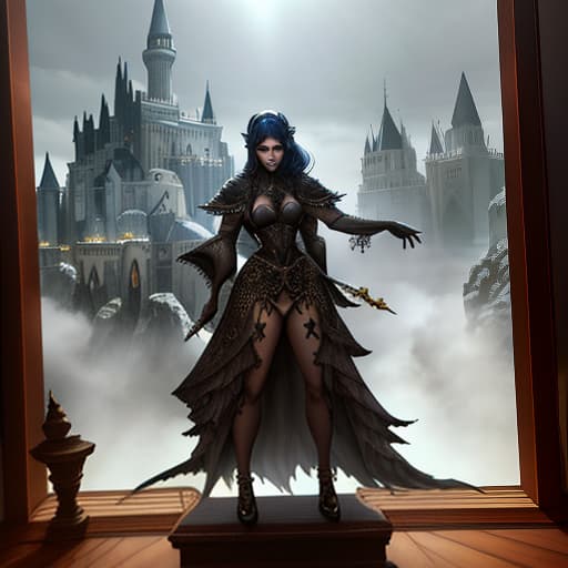  Dark fantasy, the Castle Lotrik. hyperrealistic, full body, detailed clothing, highly detailed, cinematic lighting, stunningly beautiful, intricate, sharp focus, f/1. 8, 85mm, (centered image composition), (professionally color graded), ((bright soft diffused light)), volumetric fog, trending on instagram, trending on tumblr, HDR 4K, 8K