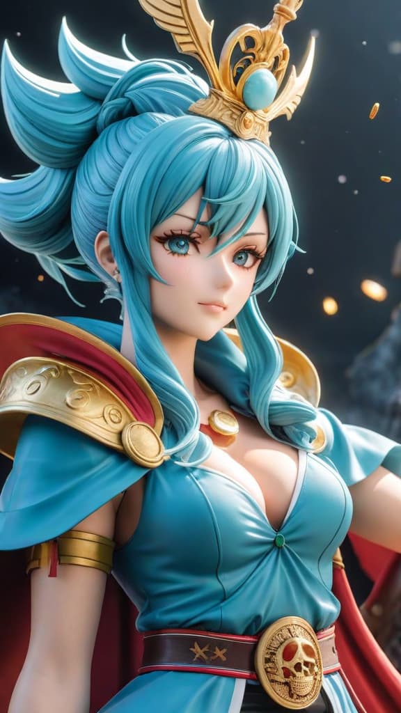  an anime art of the mysterious and powerful ancient weapon uranus coveted by pirates and feared by the world government in one piece. hyperrealistic, full body, detailed clothing, highly detailed, cinematic lighting, stunningly beautiful, intricate, sharp focus, f/1. 8, 85mm, (centered image composition), (professionally color graded), ((bright soft diffused light)), volumetric fog, trending on instagram, trending on tumblr, HDR 4K, 8K