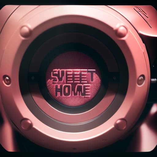  sweet home chocolate factory logo. the only inscription (sweet home). pink shades, warm ones. steel retro. chocolate., vintage, pixelated, scanlines, halftone, by paul robertson, henk nieborg, valenberg, octavi navarro, mark ferrari hyperrealistic, full body, detailed clothing, highly detailed, cinematic lighting, stunningly beautiful, intricate, sharp focus, f/1. 8, 85mm, (centered image composition), (professionally color graded), ((bright soft diffused light)), volumetric fog, trending on instagram, trending on tumblr, HDR 4K, 8K