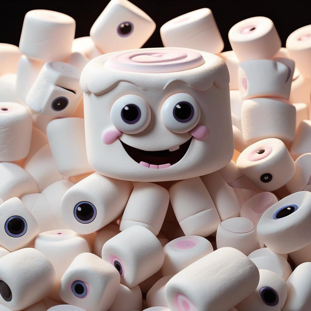  marshmallow with eyes and hands one smile nightclub