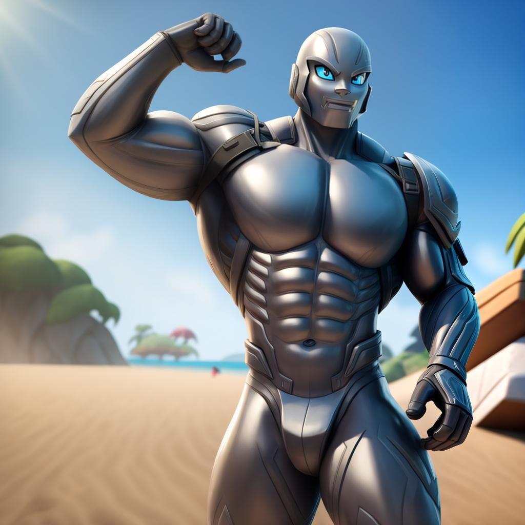  Silver surfer (fortnite), full body, open eyes, masterpiece, 4k, fine details,