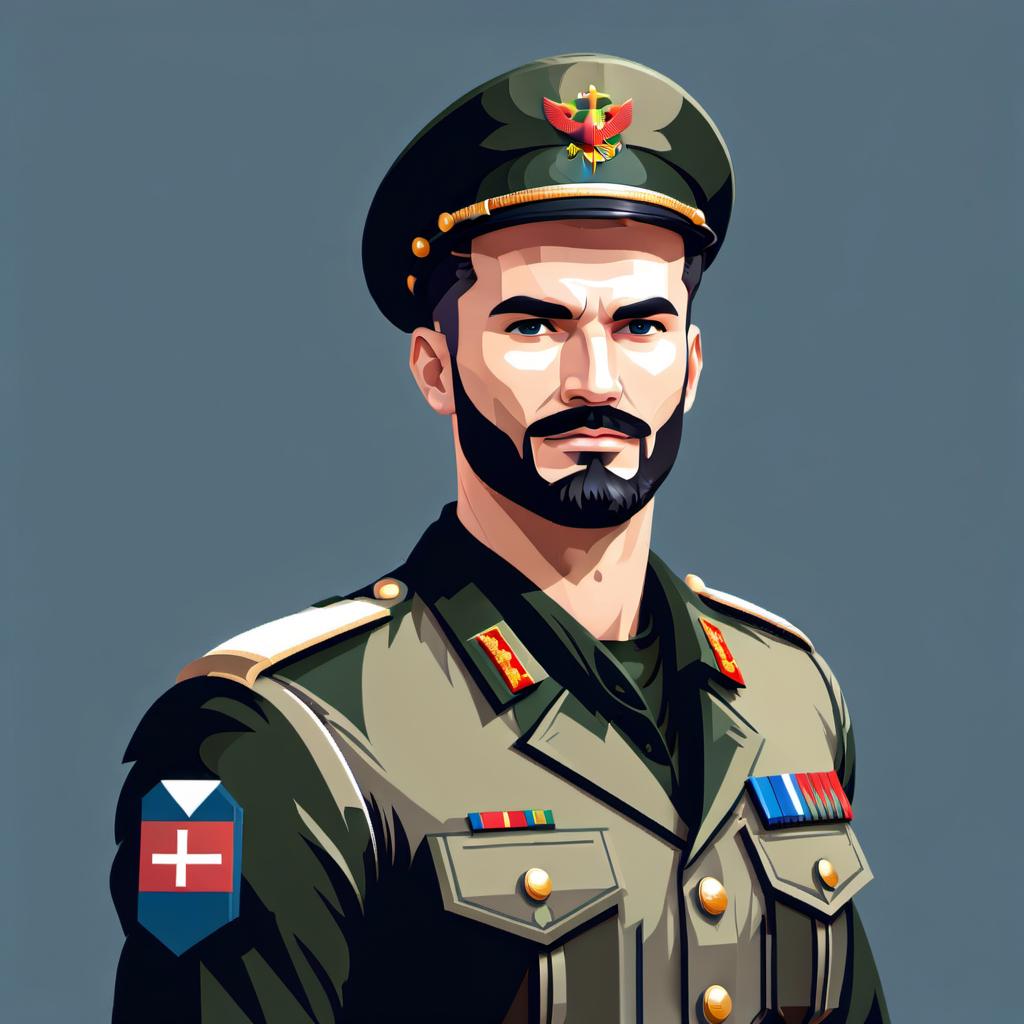  pixel art russian soldier games icon . low res, blocky, pixel art style, 8 bit graphics, logo hyperrealistic, full body, detailed clothing, highly detailed, cinematic lighting, stunningly beautiful, intricate, sharp focus, f/1. 8, 85mm, (centered image composition), (professionally color graded), ((bright soft diffused light)), volumetric fog, trending on instagram, trending on tumblr, HDR 4K, 8K