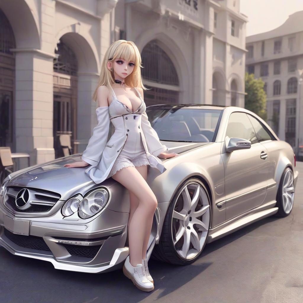  anime girl humanization mercedes benz model clk