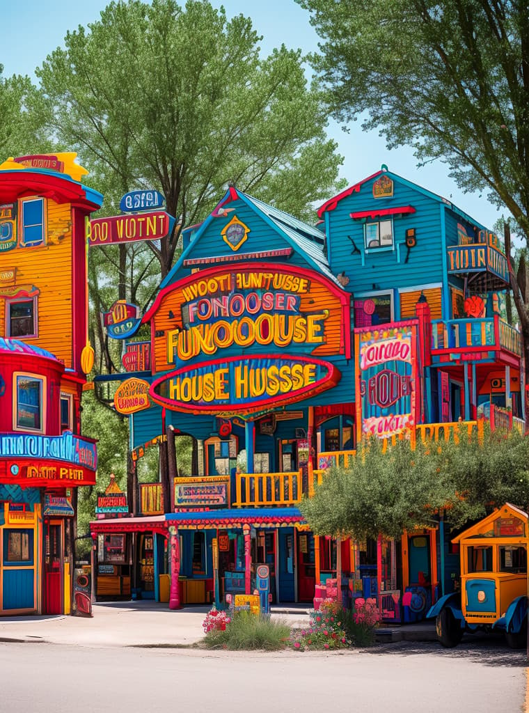  entering funhouse town in color