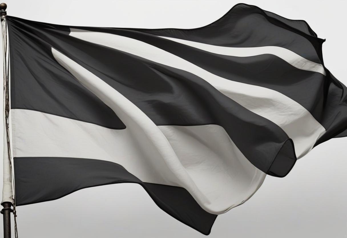  black flag. white background.