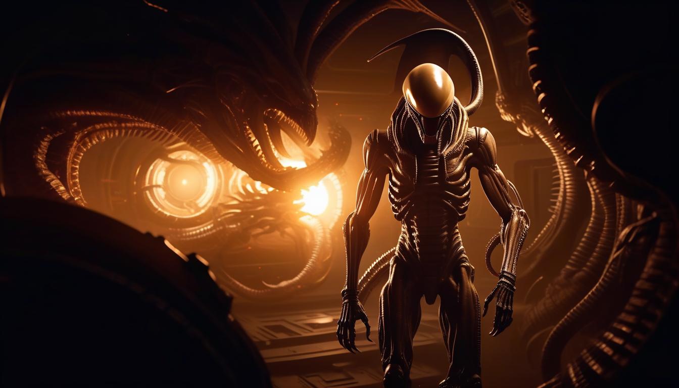  xenomorph, monster, space, realism, horror, bio, mechanics, ancient egypt