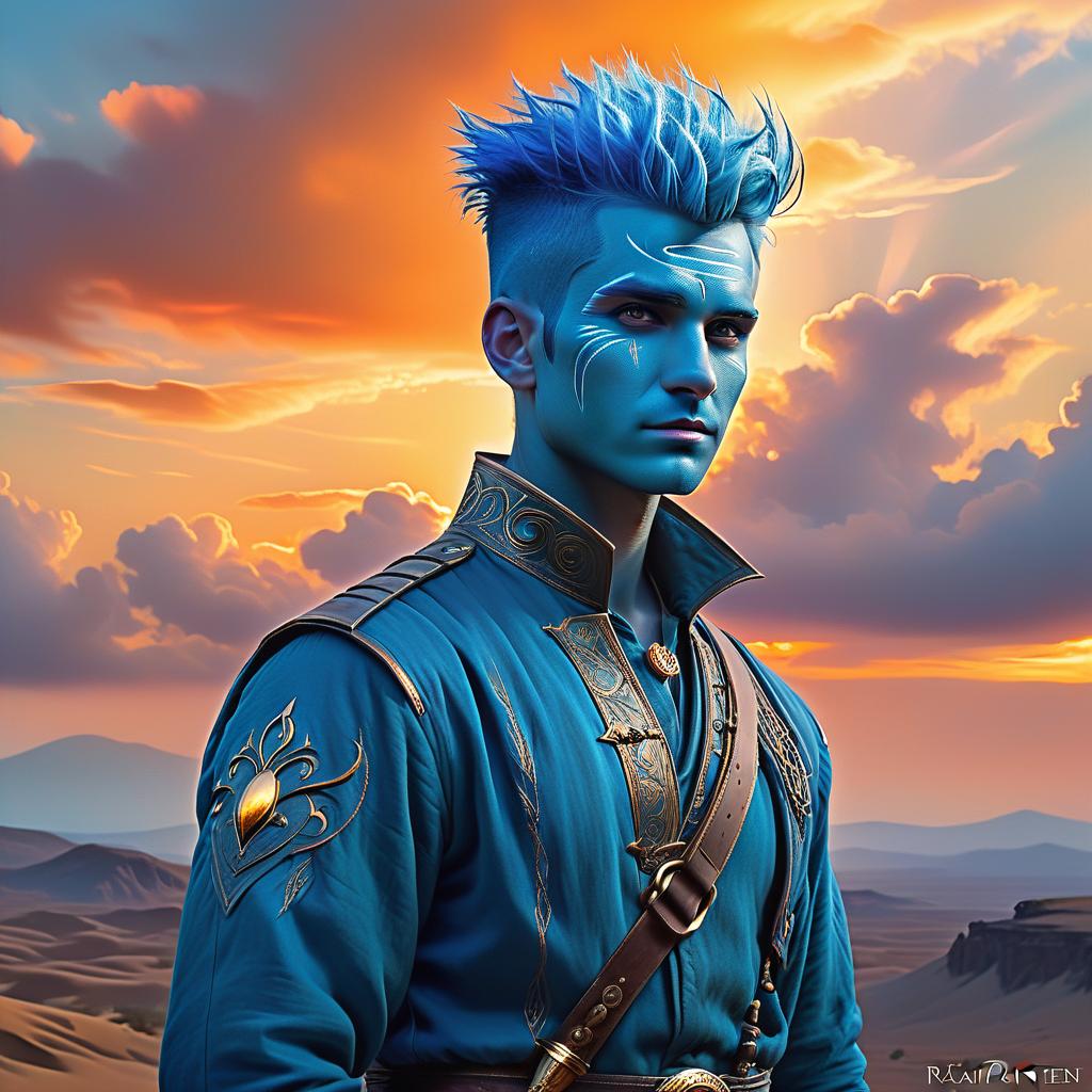  ethereal fantasy concept art of genazi air, man, bristles on the face, rough facial features. short hairstyle, blue hair, air magician, sorcerer, all body, 8k,hdr, masterpiece, hyperrealisme, extreme detalied, . magnificent, celestial, ethereal, painterly, epic, majestic, magical, fantasy art, cover art, dreamy, perfecteyes