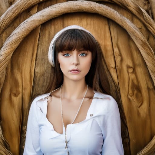 portrait+ style Russian queer TV actress brunette female face