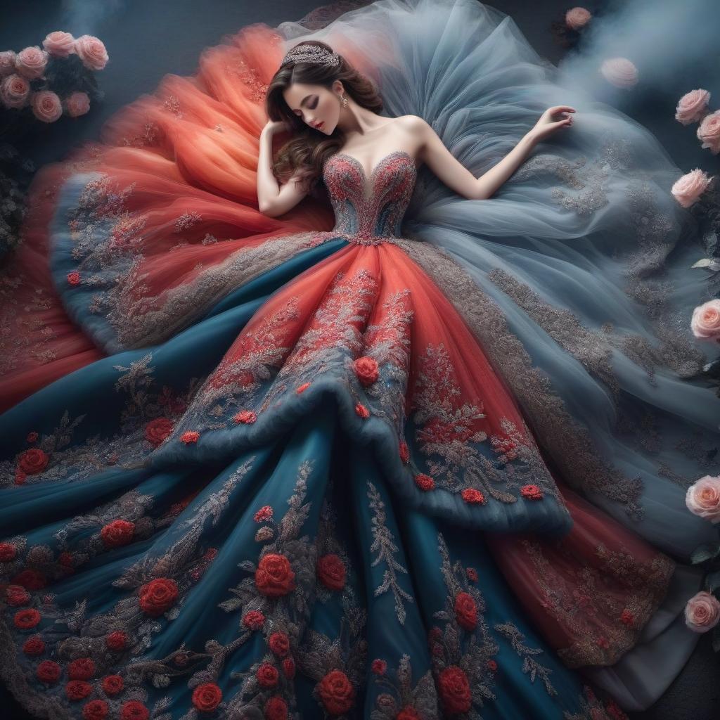  Lots of beautiful dresses hyperrealistic, full body, detailed clothing, highly detailed, cinematic lighting, stunningly beautiful, intricate, sharp focus, f/1. 8, 85mm, (centered image composition), (professionally color graded), ((bright soft diffused light)), volumetric fog, trending on instagram, trending on tumblr, HDR 4K, 8K