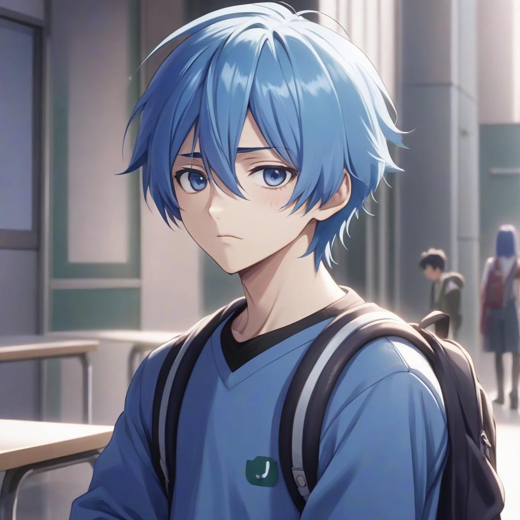  the main character, kaito hanada, an ordinary japanese student with blue hair, leading a calm but routine he was always invisible in school and university, did not seek fame or wealth.